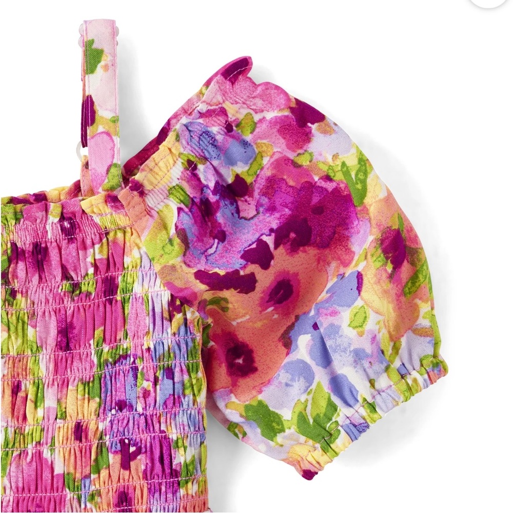 NWT The Children's Place Pink and Purple Floral Dress Flowers 5/6 New - Picture 2 of 8